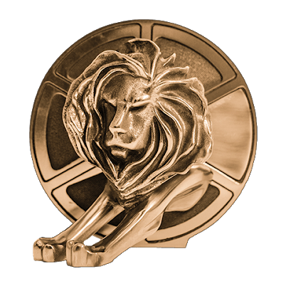 A Cannes Lions award trophy