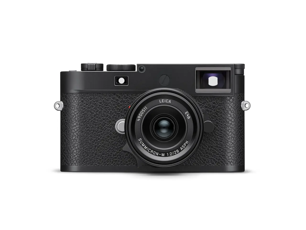 Official front view of the black Leica M11-P with lens