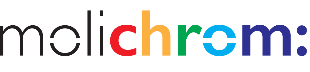 Molichrom festival logo in multicolored lettering